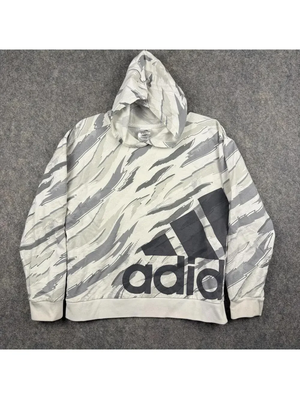 Adidas Youth Lightweight Hoodie White Gray Jungle Camo Size XL 16-18 EUC 010